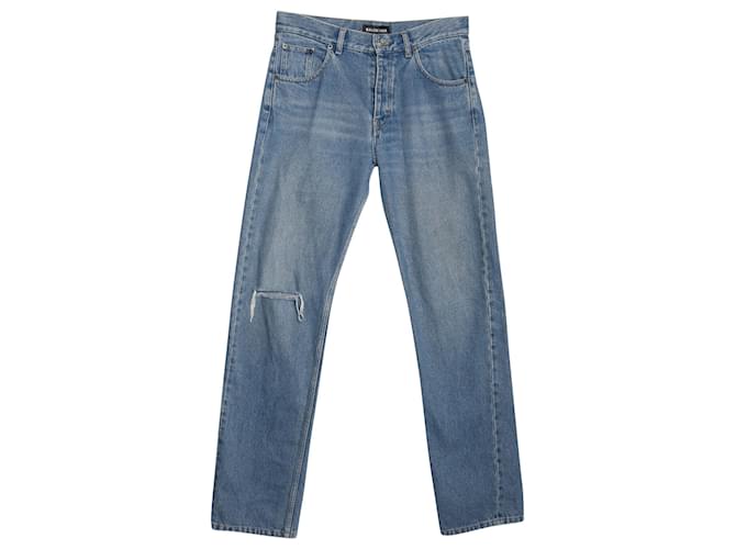 Balenciaga Knieloch-Archetype-Jeans aus blauer Baumwolle  ref.960063