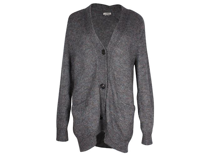 Isabel Marant Cardigan oversize con scollo a V in mohair grigio
