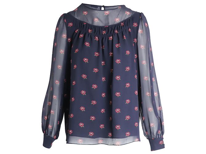 Blusa Vilshenko en seda con estampado floral Impresión de pitón
