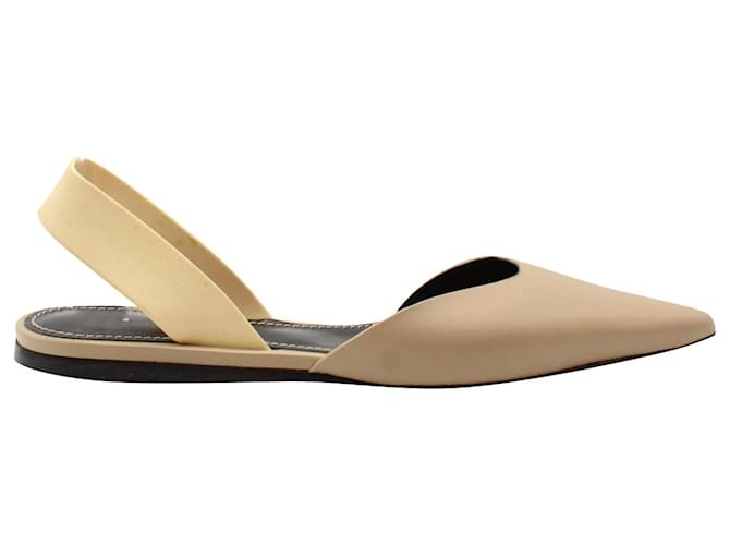 Proenza Schouler Slingback Pointed Flats in Beige Leather  Brown  ref.960092