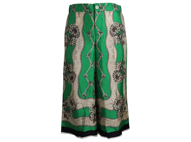 Gucci Printed Culottes in Green Silk  ref.960096