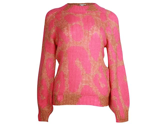 Stella Mc Cartney Stella McCartney Leopard Print Sweater in Pink Wool  ref.960105