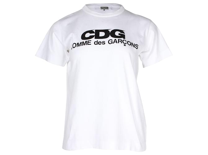 Camiseta de algodón blanco con logotipo de Comme Des Garcons  ref.960140