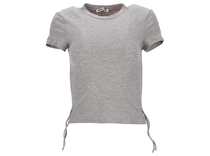 Reformation Ribbed T-Shirt in Grey Tencel Lyocell  ref.960166