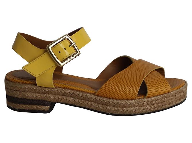Fendi Cross Ankle Strap Sandals in Multicolor Patent Leather