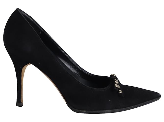 Gucci Pointed Court Shoes in Black Suede  ref.960194