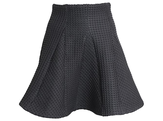 Maje Flared Mini Skirt in Black Polyester  ref.960200