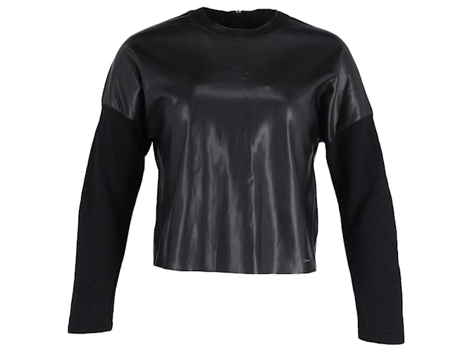 Dsquared2 Kunstlederpullover aus schwarzem Polyester 