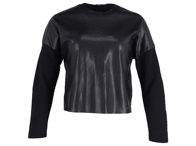 Dsquared2 Pull en similicuir en polyester noir