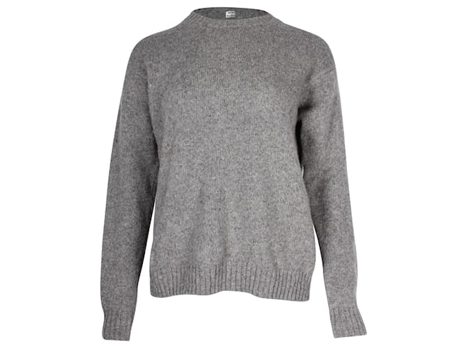 Suéter de cuello redondo de punto en lana gris de Acne Studio  ref.960207