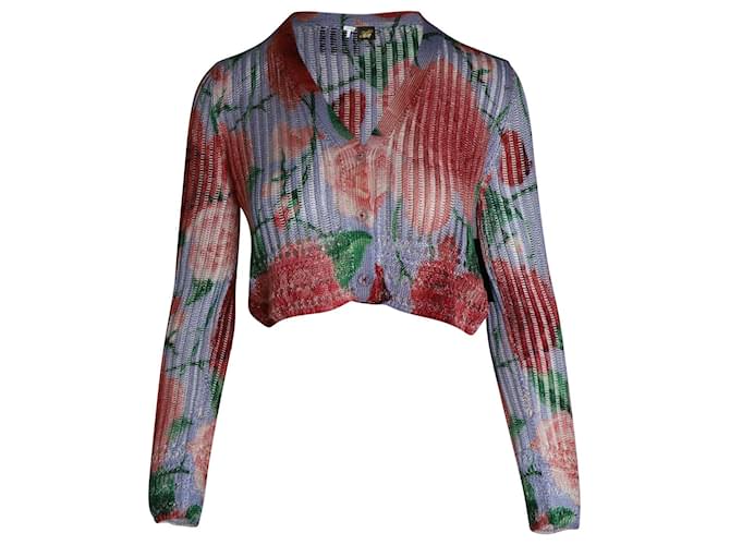 Loewe Paula’s Ibiza Knit Cardigan in Floral Print Viscose Cellulose fibre  ref.960225