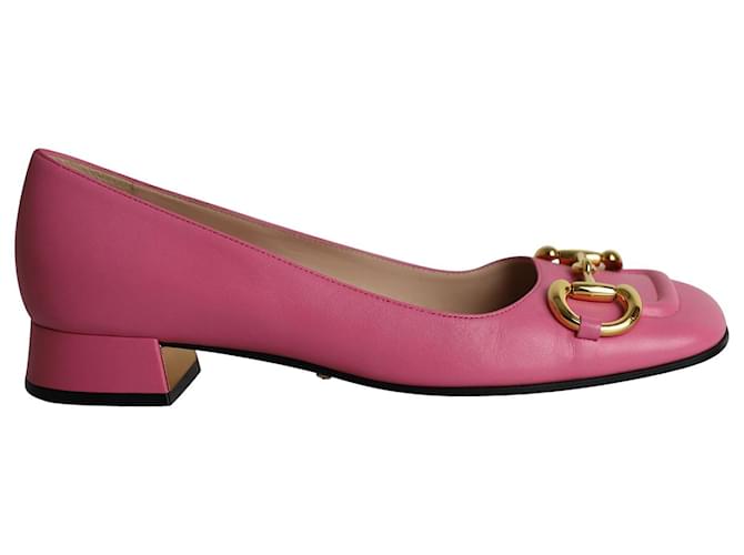 Gucci Horsebit Low Heel Ballerina in Pink Leather ref.960227 Joli Closet