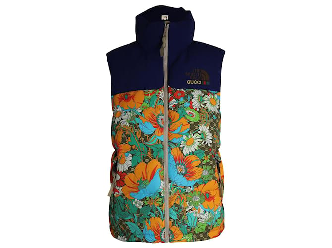 Gucci x The North Face Veste matelassée à fleurs en polyamide multicolore  ref.960230