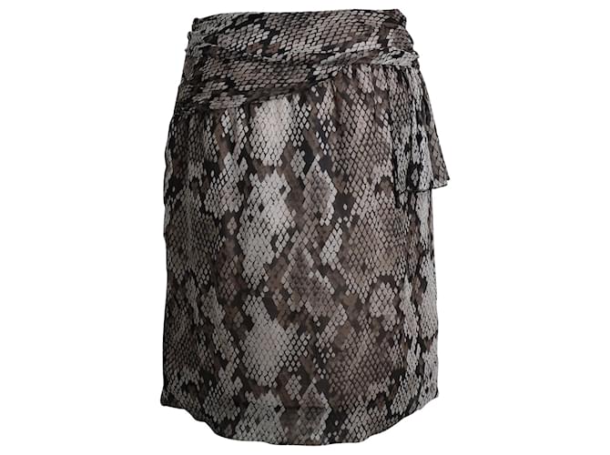 Moschino Cheap And Chic Snake Print Skirt in Animal Print Silk  ref.960252