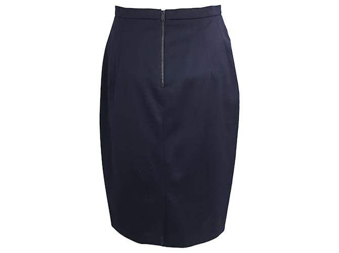 Burberry Pencil Skirt in Navy Blue Wool  ref.960278