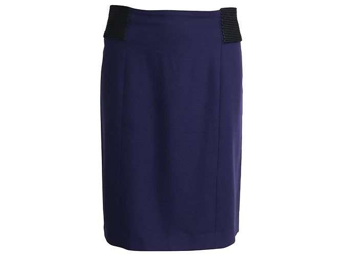 Alberta Ferretti Saia até o joelho em lã roxa Roxo