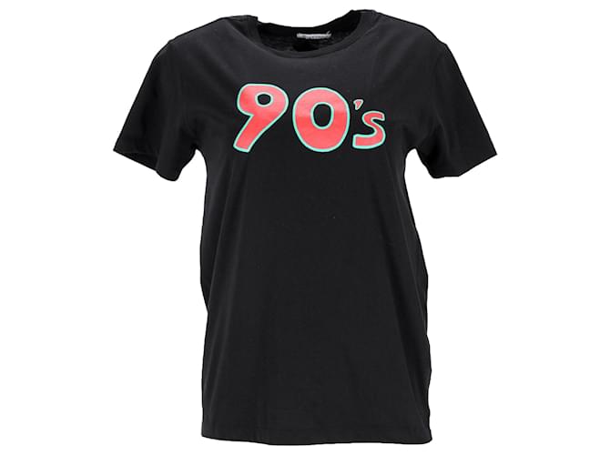 Bella Freud 90's Print T-Shirt in Black Cotton  ref.960294