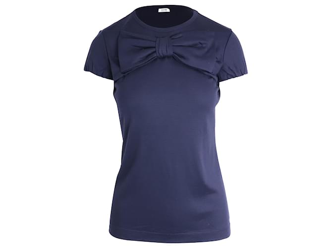 Moschino Cheap And Chic T-Shirt mit Schleife aus marineblauer Wolle  ref.960299