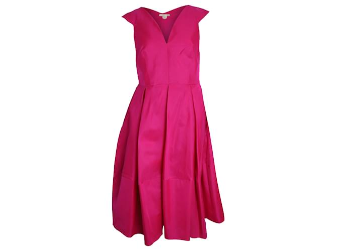 Autre Marque Antonio Berardi Cap Sleeve Pleated Dress in Pink Silk  ref.960303