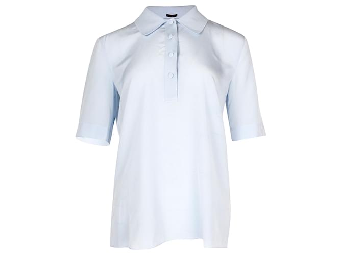 Joseph Short Sleeve Polo Shirt in Light Blue Viscose Cellulose fibre  ref.960362