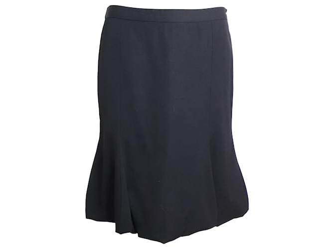 Moschino Cheap And Chic Fluted Skirt in Black Wool  ref.960367