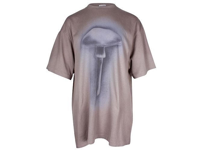Camiseta extragrande de algodón gris Edra Airbrush de Acne Studios