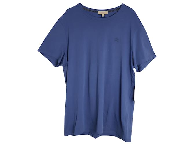 Burberry Crewneck T-Shirt in Blue Cotton  ref.960404