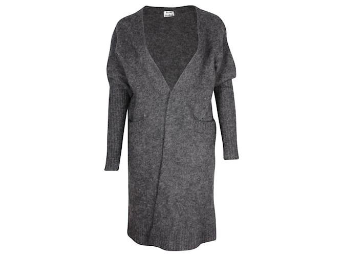 Acne Studios Raya Open Cardigan in Grey Mohair and Wool Blend  ref.960419
