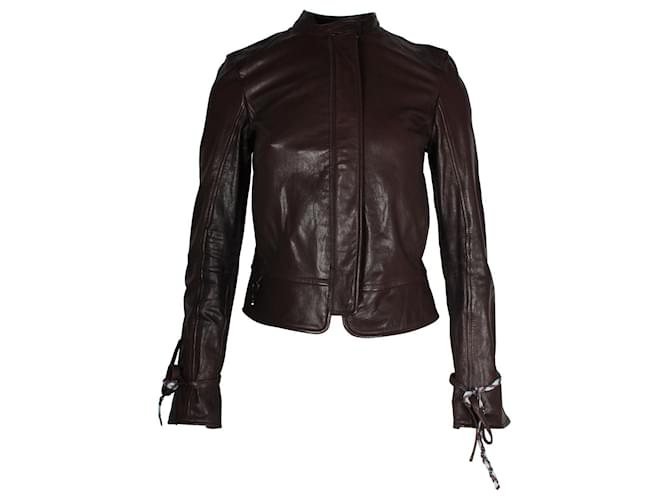 Hugo Boss Boss Jacket with Braided Details in Brown Leather  ref.960431