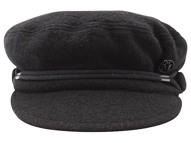 Maison Michel Abby Baker Boy Hat in Black Wool  ref.960442
