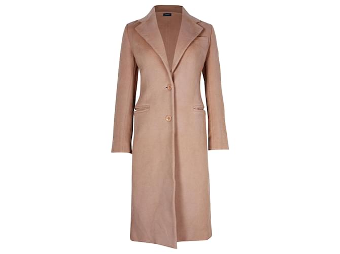 Joseph Button-Front Long Car Coat in Brown Wool  ref.960444