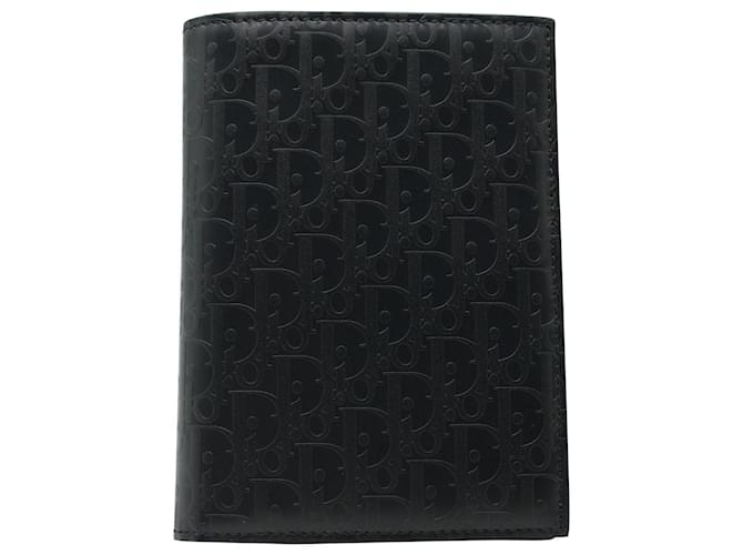 Portacarte Dior Oblique Bi-Fold in pelle blu navy  ref.960450