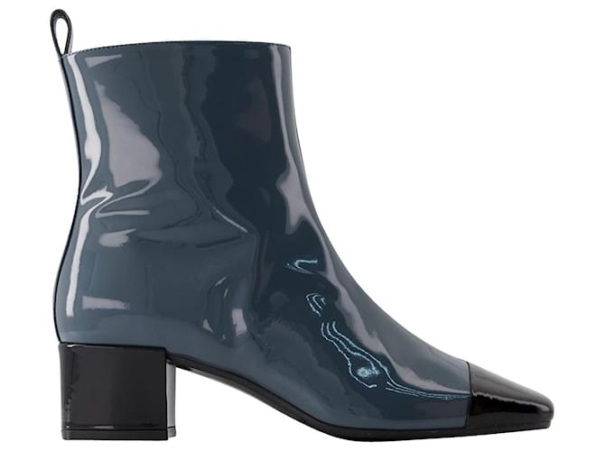 Estime Ankle Boots - Carel - Patent Leather - Grey Blue/Black  ref.960461