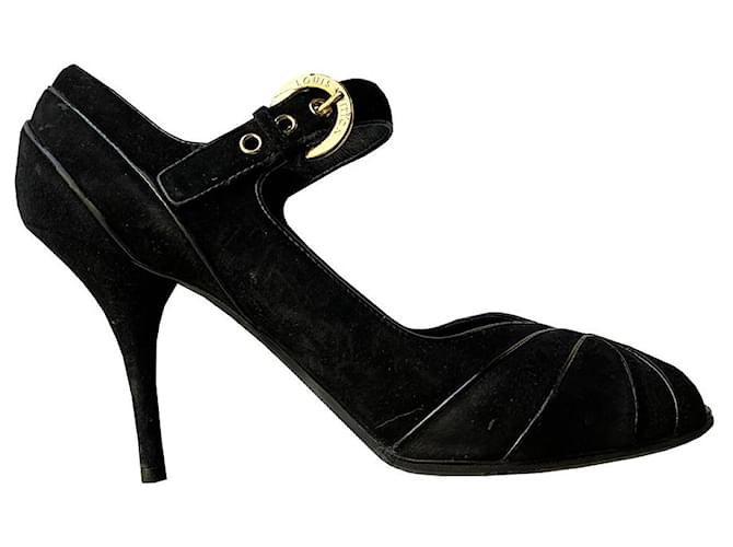 Louis Vuitton Sandals Black Deerskin  ref.960491