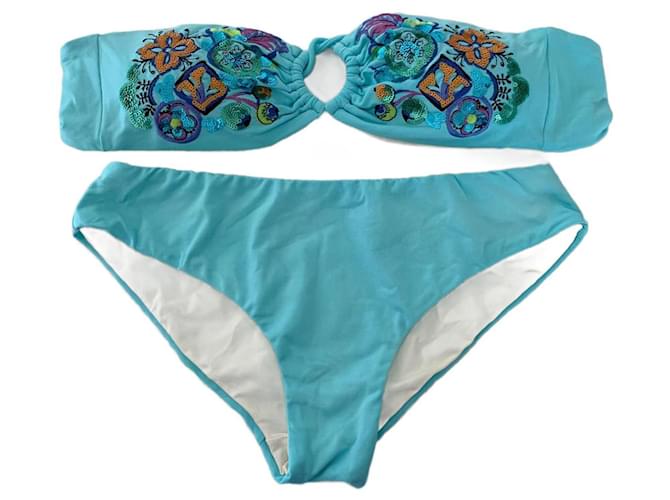 Autre Marque Miss Naory Polyamide Turquoise  ref.960525