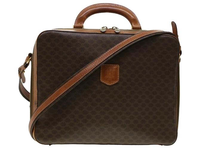Céline CELINE Macadam Canvas Briefcase PVC Leather 2way Brown Auth ki3039  ref.960570