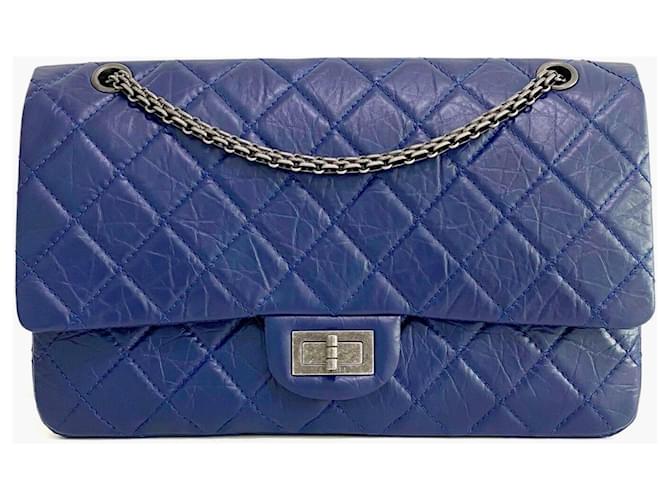 Chanel Bolsas Azul Couro  ref.960659