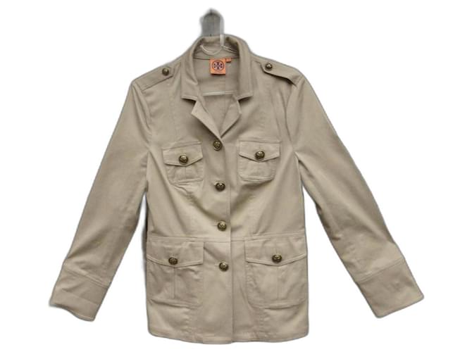 chaqueta sahariana Tory Burch talla M Beige Algodón Elastano  ref.960685