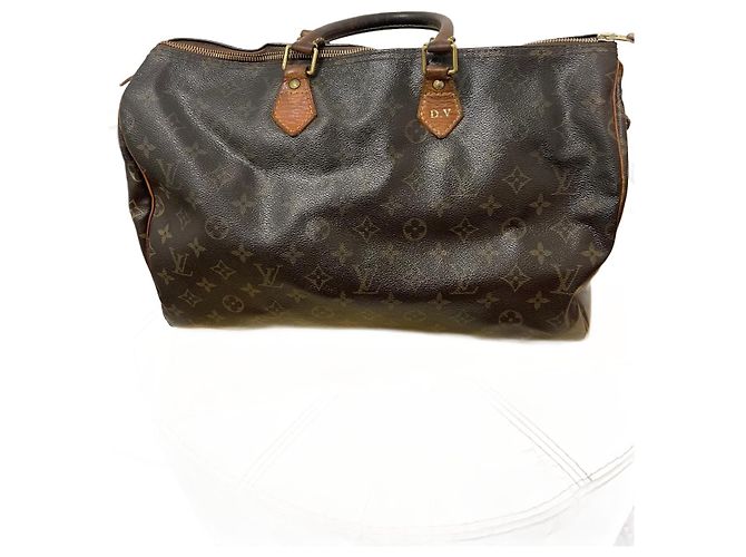 Speedy Louis Vuitton Spidy 40 Bolsa Baú Camel em Tecido Camelo