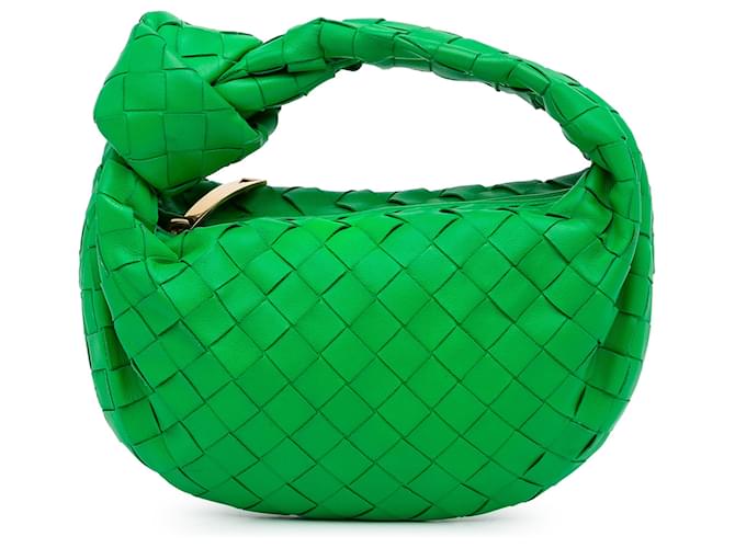 Green Jodie mini Intrecciato-leather shoulder bag, Bottega Veneta