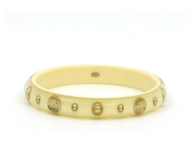 * Pulsera Brazalete CHANEL Blanco Dorado