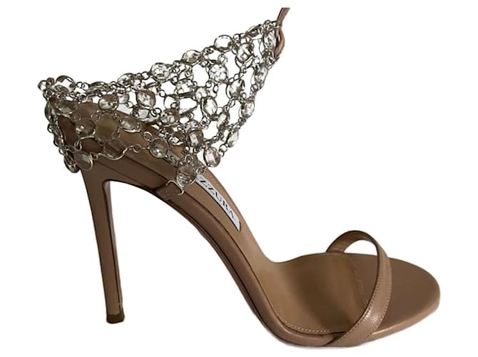 Aquazzura Heels Beige Leather  ref.960942