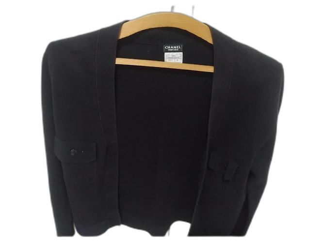 Chanel Strickjacke aus Baumwolle Marineblau