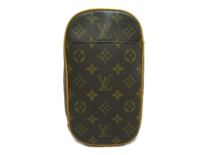 Louis Vuitton Pochette Gange Canvas Clutch Bag (pre-owned) in Brown