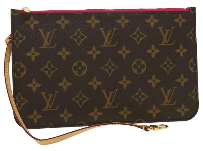 LOUIS VUITTON Monogram Neverfull MM Pouch Accessory Pouch Pivoine LV Auth B270
