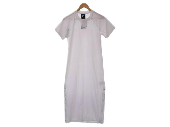 ***Nike Side Slit Maxi Dress White Cotton  ref.961251