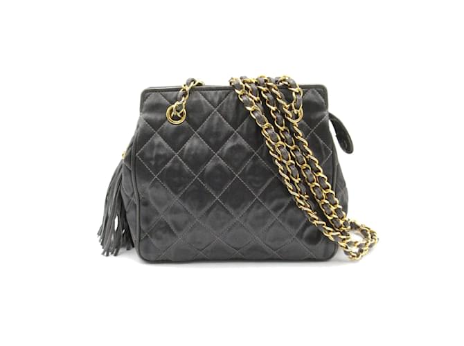 Chanel Matelasse Satin Chain Shoulder Bag Black Cloth ref.961327 - Joli  Closet