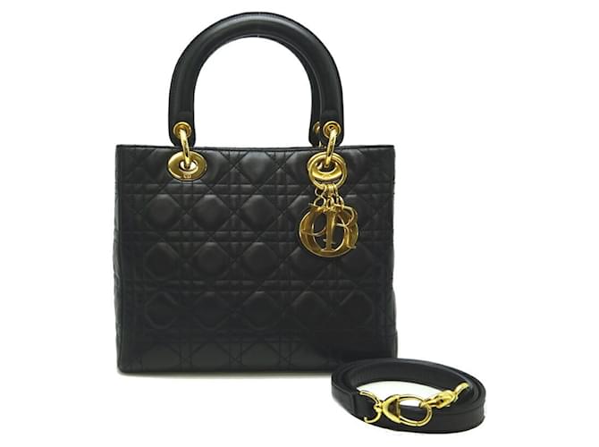Dior Lady Dior Black Leather  ref.961465