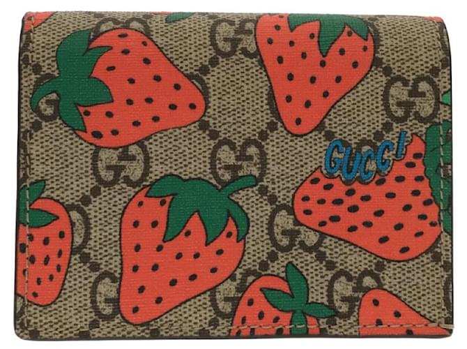 Gucci Card case wallet with Double G strawberry