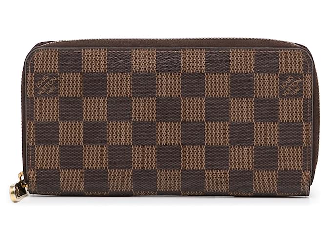 Louis Vuitton Brown Damier Ebene Zippy Wallet Cloth ref.961604 - Joli Closet